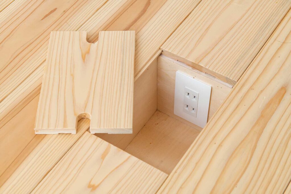 床下に設置したコンセント